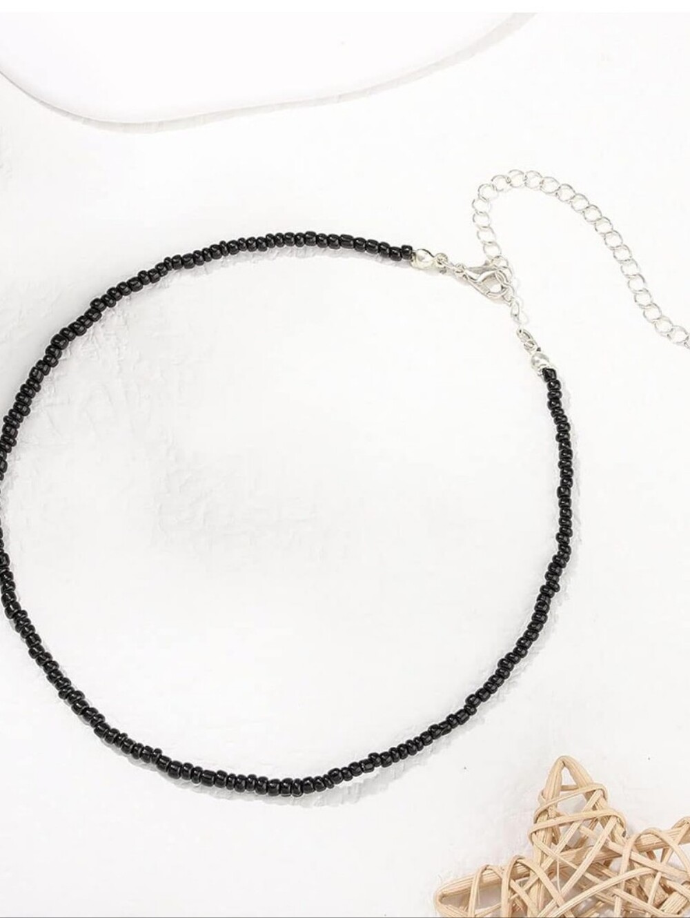 Black Beaded Choker Necklace
